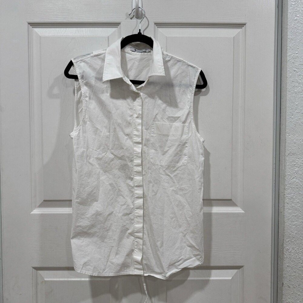 t alexander wang open back collar white tank button up 10